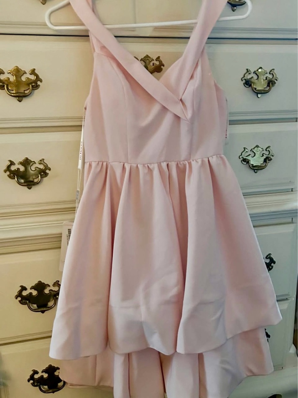 JJs House Light Pink Crisscross Bodice Party Dress